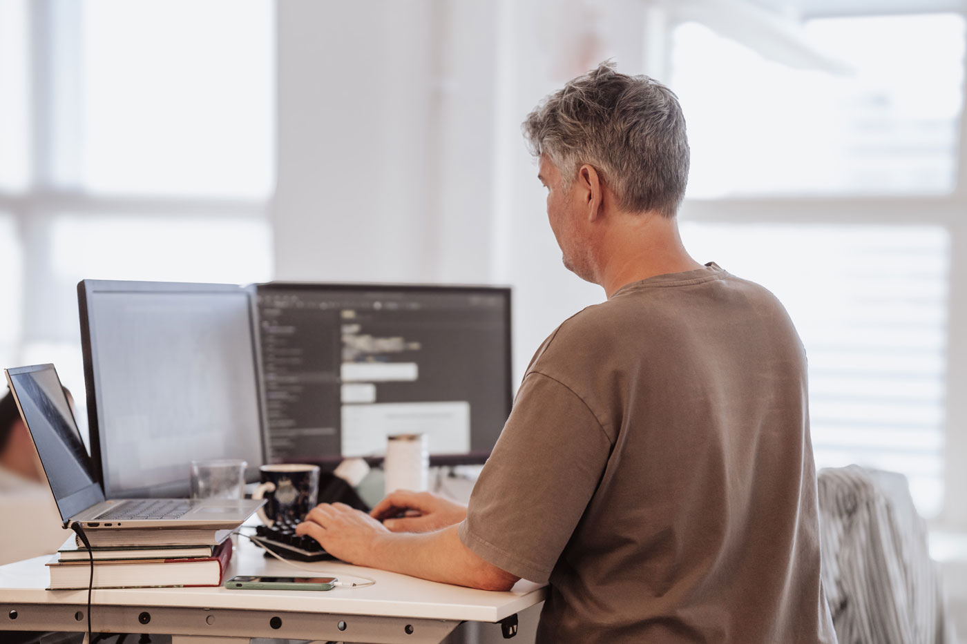 wide image of a lady